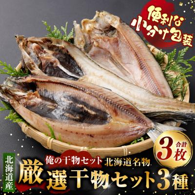 ふるさと納税 釧路市 俺の干物セット 北海道名物 厳選干物セット 3種 計3枚 ( 八角 ・ にしん ・ ほっけ )