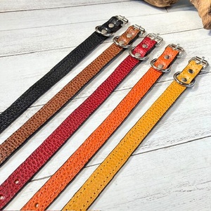 選べるサイズの 本革 犬 ・ 猫用 首輪 ( 15mm幅 ) 小型 / 中型 / 大型 【ドラーロ】 サイズ：SS
カラー：黒