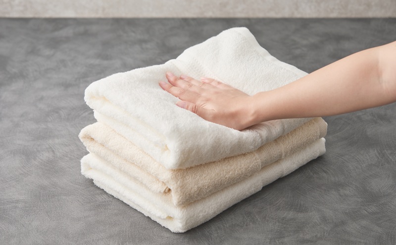 ホワイト＆ナチュラル バスタオル 3枚セット 015B238