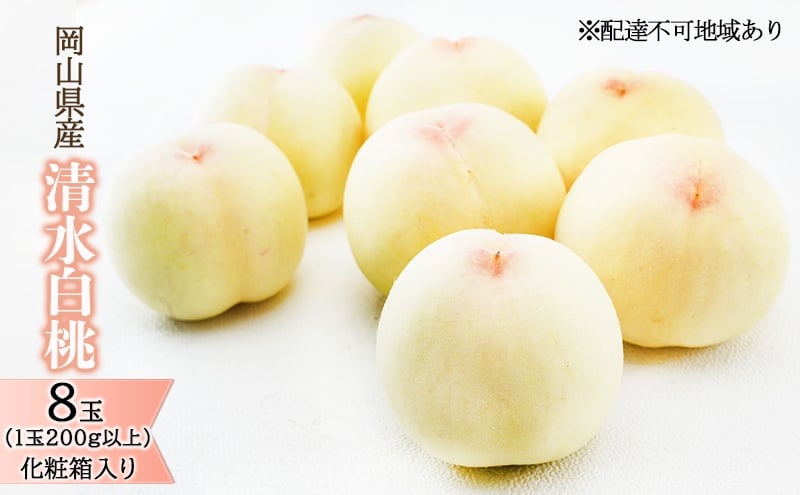 
            [№5615-0830]桃 2026年 先行予約 清水 白桃 8玉 （1玉200g以上）化粧箱入り もも モモ 岡山県産 国産 フルーツ 果物 ギフト 最高級 贈答品 贈り物
          