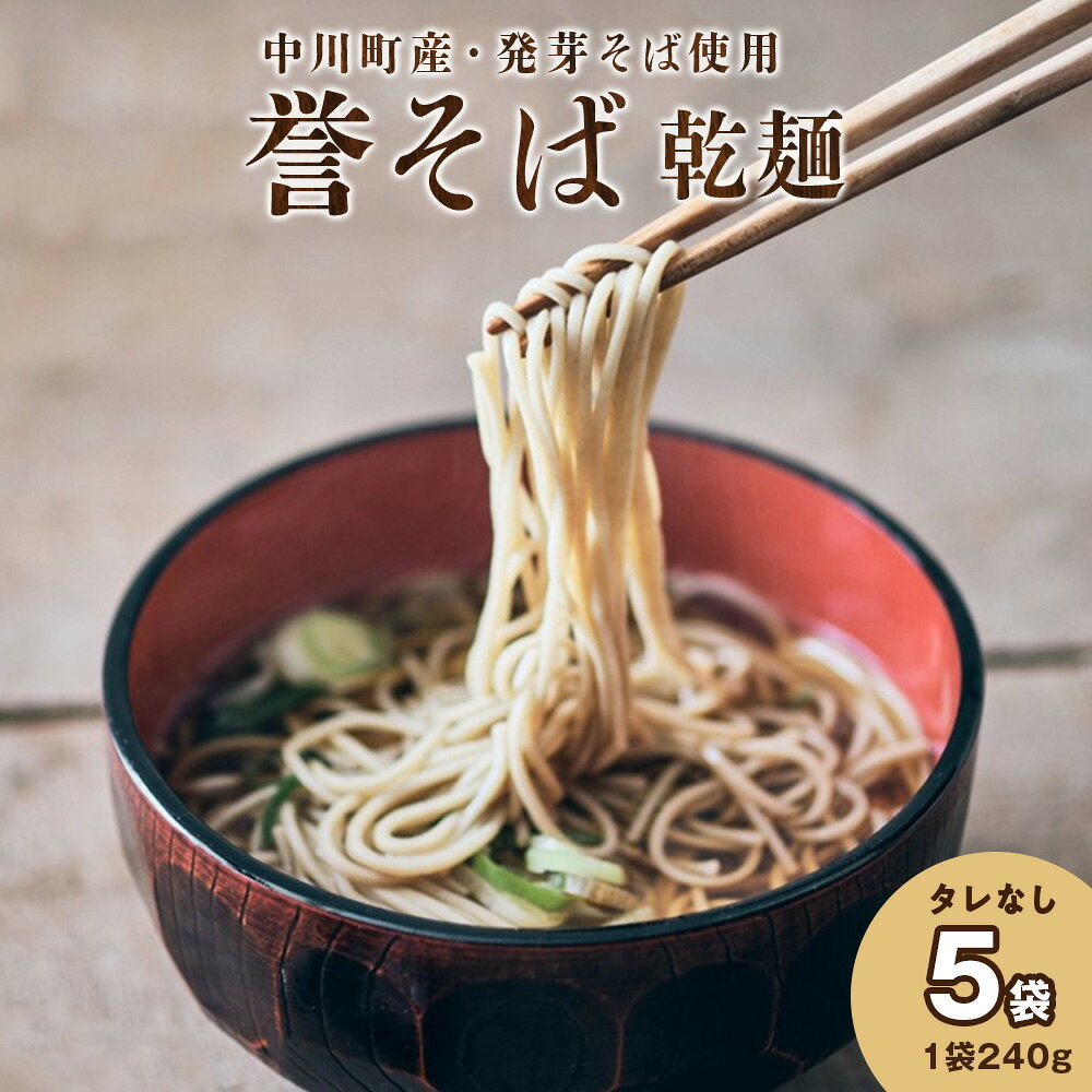【ふるさと納税】北海道中川町産発芽そば使用　誉そば5袋セット（乾麺240g×5袋）タレなし