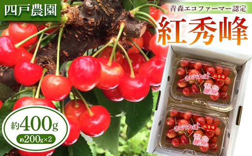 
《農家直送》 さくらんぼ 「紅秀峰」 バラ詰め 約200g×2パック 【四戸農園】 フルーツ王国 フルーツ 旬 果物 さくらんぼ サクランボ チェリー 青森県 南部町 三戸 南部 小分け 400g F21U-311
