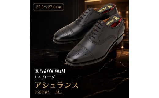
                  スコッチグレイン ビジネスシューズ メンズ アシュランス 3520 セミブローグ 革靴 本革 日本製 EEE 送料無料 ギフト [№5619-0472]
                