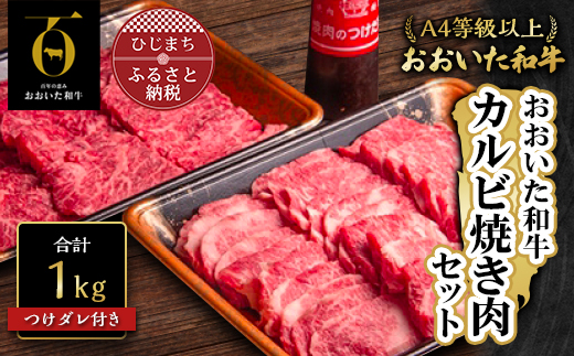 
おおいた和牛カルビ焼肉セット＜500g×2(合計1kg)＞つけダレ付き【1127081】
