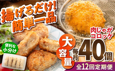 【全12回定期便】肉じゃがコロッケ 40個 3.4kg ころっけ 冷凍 揚げ物 惣菜 コロッケ 横須賀 弁当 肉ジャガ【有限会社丸伸商事】 [AKFH023]