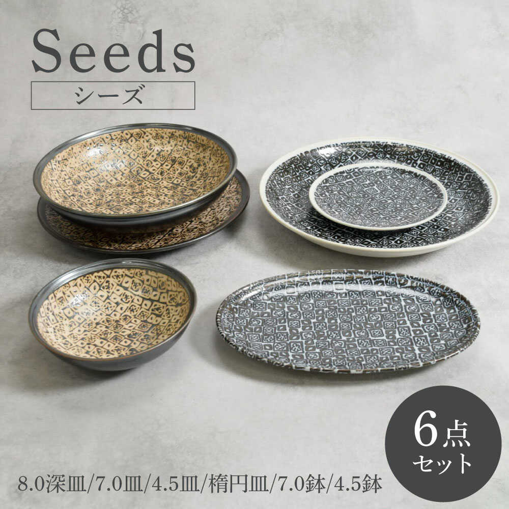 【ふるさと納税】【美濃焼】シーズ seedsシリーズ 6点セット【カネ定製陶】　うつわ プレート セット[MEI118]