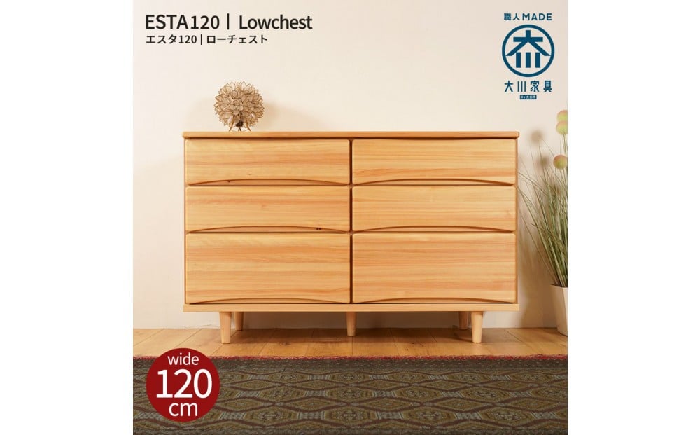 
            ESTA チェスト 幅120cm ヒノキ
          