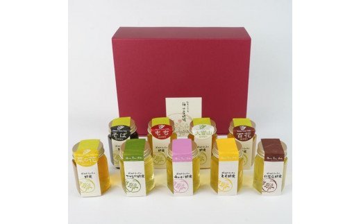 【国産蜂蜜】グラデーションhoney（9種類 各1本）