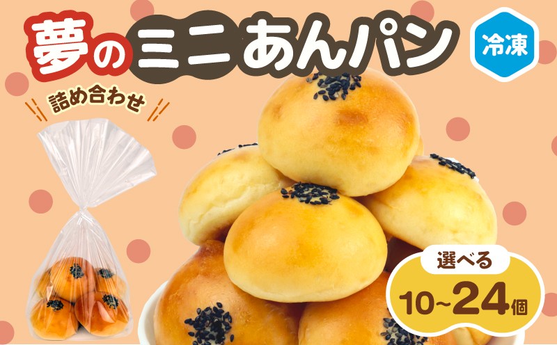 
            ミニあんぱん 詰め合わせ 10～24個 選べる 個数 パン あんぱん ミニ 詰合せ 冷凍 パン詰め合わせ おやつ 朝食 モーニング パンセット 冷凍パン 菓子パン パン屋 喜十郎 新潟県 新発田市 kijuro005P
          