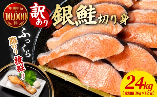 訳あり 鮭 定期便 12回 (2kg × 12回 24kg) さけ サケ 銀鮭 切り身 切身 サイズ 不揃い サーモン ごはん のお供 おつまみ 酒の肴 魚 魚介 小魚 海鮮 海産物 おかず お米 シャケ 塩銀鮭 塩さけ 塩サケ グルメ 訳アリ 家庭用 弁当 食品 新鮮 冷凍 徳島県