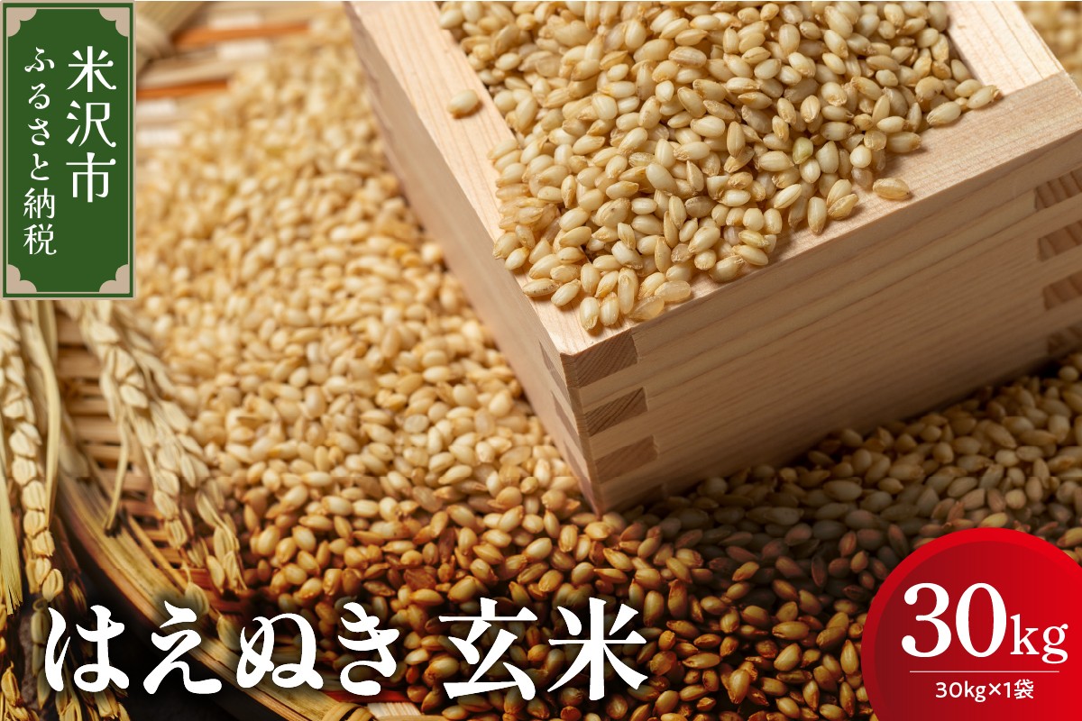 
                  【先行予約】令和8年産 はえぬき 玄米 30kg ( 30kg × 1袋 ) 産地直送 2026年産 米沢産 玄米 お米 白米 もちもち 粘り 甘み 冷めても美味しい つや 安心 安全 ごはん 主食 食卓 炊飯 ブランド 米 高品質 おにぎり お弁当 山形県米沢市 米沢市
                
