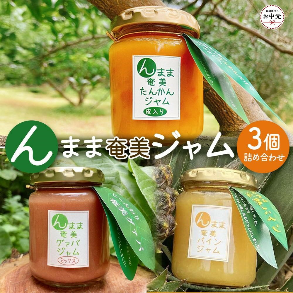 【ふるさと納税】【お中元用】“んまま奄美ジャム”3個セット【たんかん・グァバ・パインジャム詰合せ】