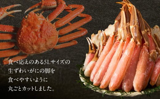 【日付指定配送（12月1日～1月3日）】カット済み生ずわいがに 1.5kg（5Lサイズ）選べる配送月 発送月 カット済 生 ずわいがに かに 5Lサイズ 食べ応え 抜群 脚 丸ごとカット 殻処理済み 