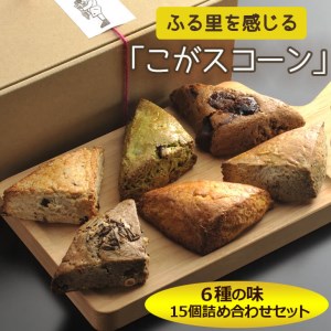 ふる里を感じる「こがスコーン」　6種の味　15個詰め合わせセット _AJ01