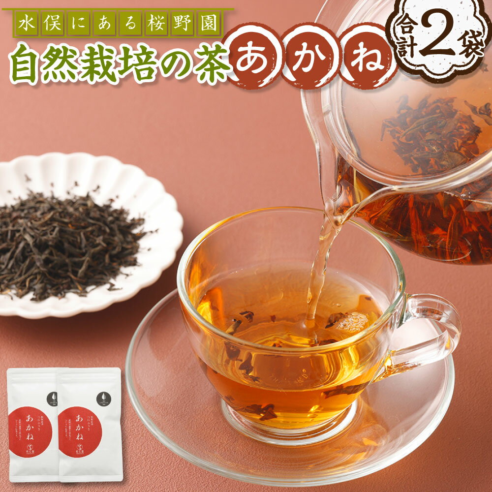 【ふるさと納税】熊本水俣にある桜野園のお茶 自然栽培の茶あかね べにふうき紅茶 2袋入り お茶 茶 和紅茶 ドリンク 茶葉 紅茶 べにふうき 常温 九州 熊本県 送料無料