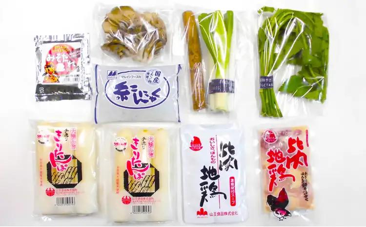 手造りきりたんぽ鍋セット2人前とみそつけたんぽ 3本のセット　65P1751【山王食品 】