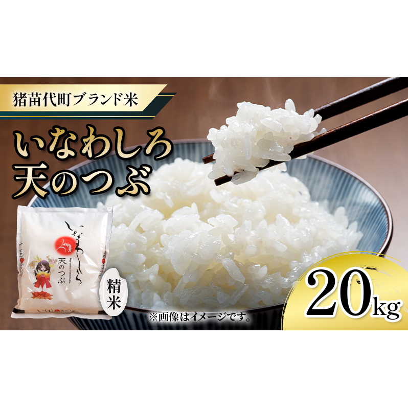 新米　猪苗代町ブランド米 いなわしろ天のつぶ( 精米 ) 20kg お米 白米 福島 大粒 寿司 和食