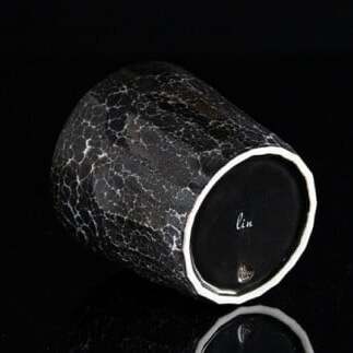【グランプリ受賞】有田焼 大理石のような質感 ロックカップ 麟 Lin Marble Old 2個 (Black Pearl・Pink Gold)【金照堂】ウイスキーグラス 焼酎グラス ロックグラス 