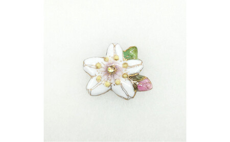 金彩無線七宝焼　桜のタックピンブローチ(ピンバッジ)　[西宮100周年ラベル]