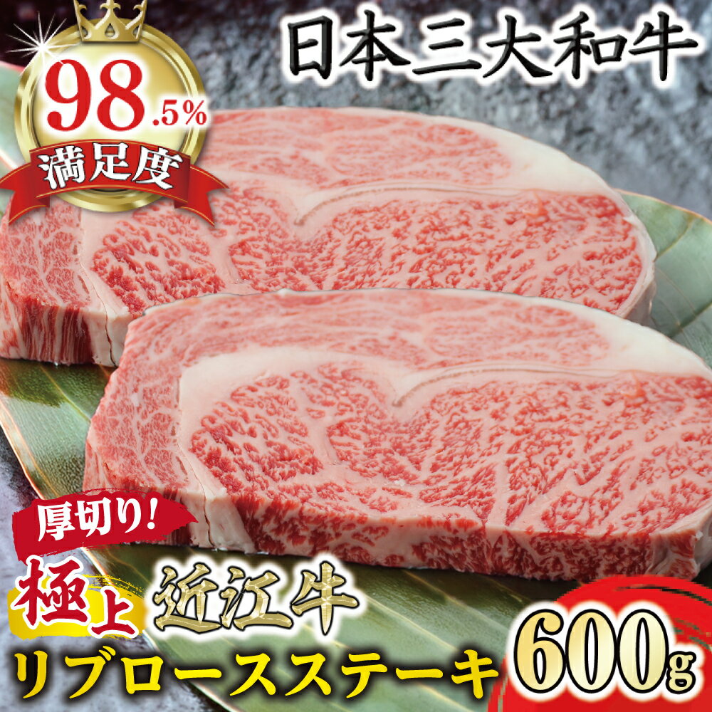 【ふるさと納税】極上近江牛リブロースステーキ（厚めカット） 600g リブ ロース ステーキ A4/A5 近江牛 国産 牛肉 びわこフード 冷凍
