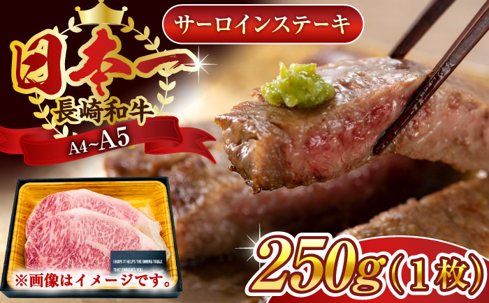 
                  【A4～A5】長崎和牛サーロインステーキ　250g（250g×1枚）【株式会社 MEAT PLUS】 [QBS013] 牛肉 和牛 焼き肉 バーベキュー バーベキュー サーロイン さーろいん 和牛 サーロインステーキ / 長崎県 佐々町
                
