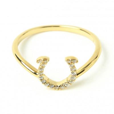 ふるさと納税 山梨県 【山梨県】【ジュエリー】K18 Horseshoe/ホースシュー ダイヤモンド リング　10号 |  | 01