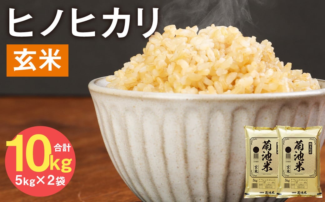 熊本県菊池産 ヒノヒカリ 5kg×2袋 計10kg 玄米 米 お米《30日以内に出荷予定（土日祝除く）】》