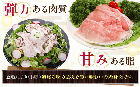 放牧豚モモ しゃぶしゃぶ 計1200g（200g×6） 精肉 スライス 薄切り 小分け 冷凍 北海道 [AXBA135]