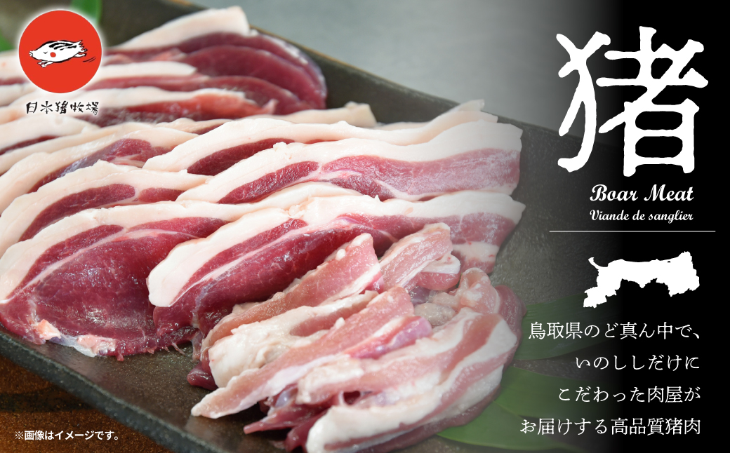 鳥取県産天然猪肉ミックススライス１ｋｇ（500ｇ×2）