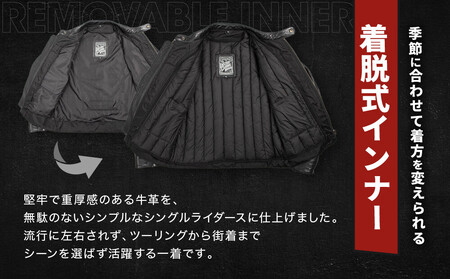 【デグナー】インナーが着脱できるレザージャケット[25WJ-1] ブラック Mサイズ｜京都 バイクギア 人気ブランド ジャケット バイク