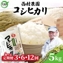 【ふるさと納税】 米 定期便 コシヒカリ5kg 選べる回数 3ヶ月 / 6ヶ月 12ヶ月 《 令和6年産 》 福島県 大玉村 西村農園 ｜ 新米 定期 3回 6回 12回 精米 白米 こしひかり コメ 送料無料 ｜nm-kh5-t