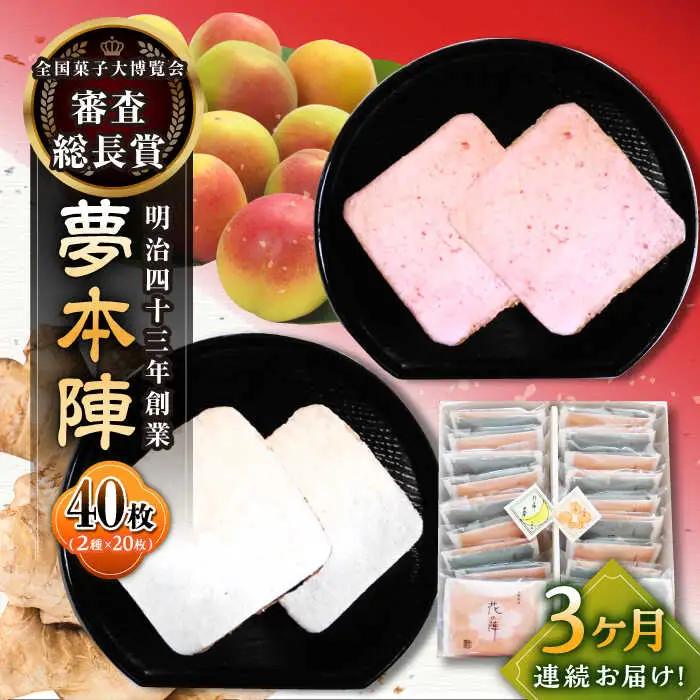 【3回定期便】夢本陣 40枚（20枚×2種） /恵比須堂 [UBQ018] 煎餅 せんべい