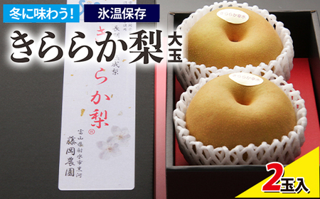 冬に味わう！藤岡さんが作った氷温保存きららか梨（幸水・豊水）2玉【大玉】 ｜ 梨 ナシ 果物 フルーツ　※2026年11月～発送
