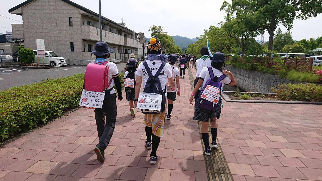 未来ウォークで、ランドセルプロジェクトのPR