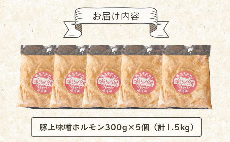 豚上味噌ホルモン300g×5個【160012】_イメージ3