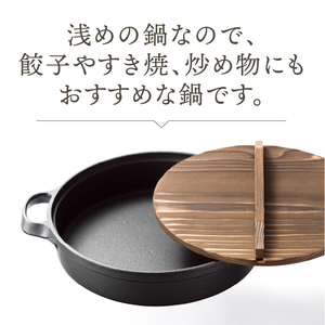 南部鉄器 すき焼ぎょうざ兼用鍋 20cm 【OIGEN 作】 IH調理器 伝統工芸品 アウトドア キャンプ キッチン用品 食器 日用品 調理器具[Z0031]