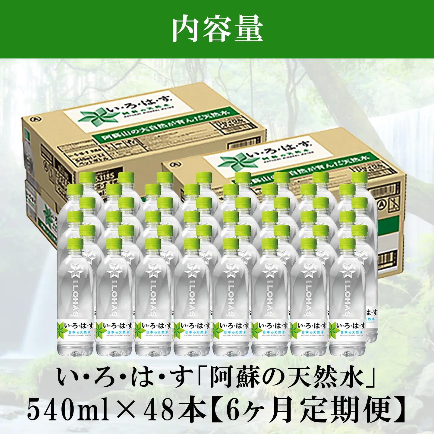 【学びやの里】6回 定期便 い・ろ・は・す 阿蘇の天然水 540ml 48本 2ケース 6ヶ月 計288本 いろはす ILOHAS コカ・コーラ ナチュラルミネラルウォーター 国内ミネラルウォーター 