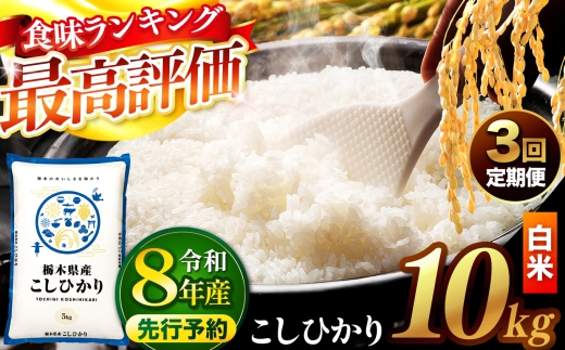 【先行予約】【定期便3回】 ＼白米／ 栃木県産コシヒカリ 10kg | 真岡市産 コシヒカリ 銘柄 お米 米 おにぎり おむすび  ふるさと納税 栃木県 真岡市 送料無料