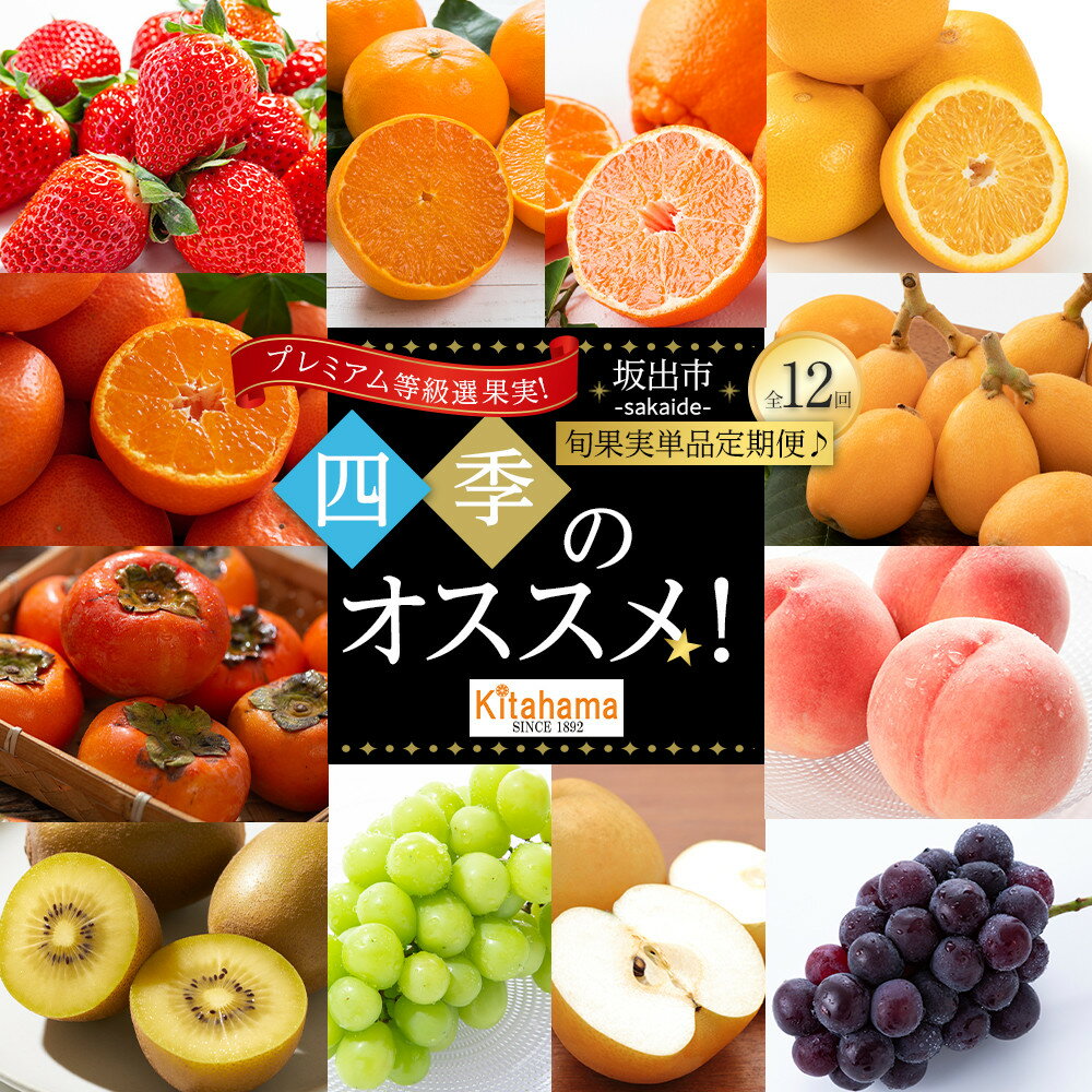 【ふるさと納税】【全12回】《プレミアム等級選果実！》坂出市四季のオススメ！旬果実単品定期便♪