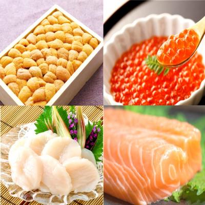 ふるさと納税 根室市 エゾバフンウニバラ130g、いくら(鱒卵)、ホタテ、サーモン[11月下旬以降発送] E-40035