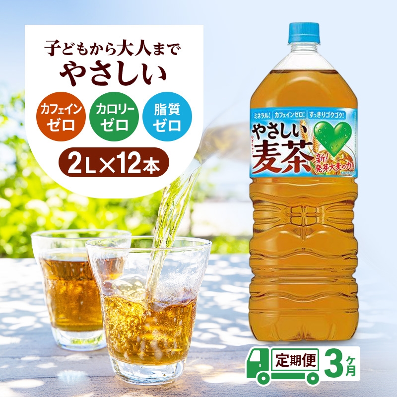
                  麦茶 定期便 3ヶ月 GREEN DA・KA・RA やさしい麦茶 2L × 12本(2ケース) サントリー ペットボトル 茶 お茶 飲料 飲み物 ドリンク 備蓄 常温 常温保存 カフェイン ゼロ カロリーゼロ 赤ちゃん 熱中症 熱中症対策 アレルギー DAKARA 定期 3回　定期便
                