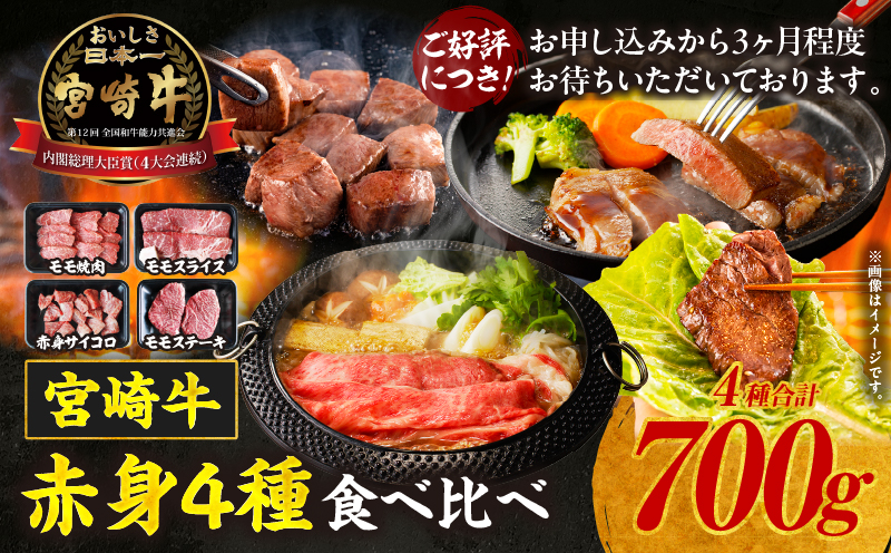 宮崎牛 赤身4種セット700g_Tk024-026