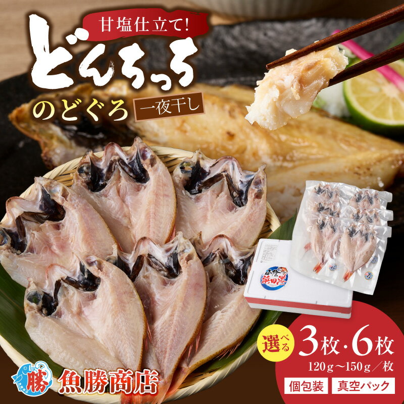 【ふるさと納税】【どんちっちブランド】のどぐろ一夜干し（120g〜150g）【3枚 6枚】 選べる 内容量 のどぐろ ノドグロ 一夜干し ひもの どんちっち 産地直送 山陰浜田 ふるさと納税 干物
