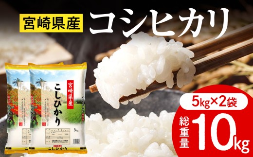 《令和7年産》宮崎県産コシヒカリ 合計10kg(5kg×2袋)_M181-001