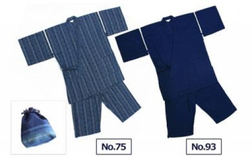 
            阿波しじら織甚平（M・L）と巾着（大）セット
          