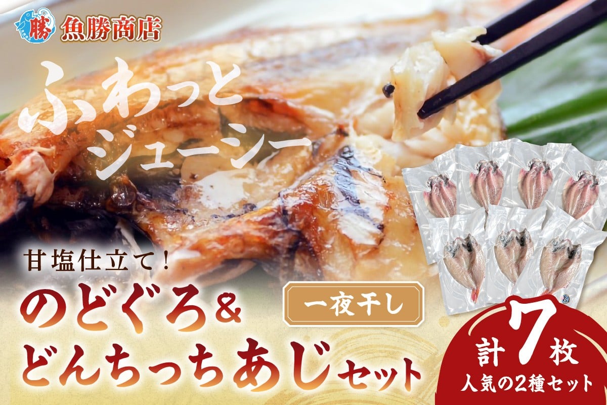 
            甘塩仕立て！のどぐろ・どんちっちあじ一夜干しセット 人気のセット 魚介類 魚貝類 アカムツ のどくろ あじ 干物 干もの 一夜干し ギフト 新鮮 厳選 海鮮 個包装 セット 詰め合わせ 【136_1993】
          