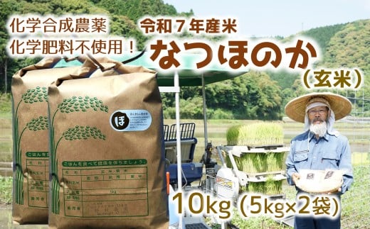 [オーガニック太陽]令和7年産米なつほのか 10kg 【玄米】