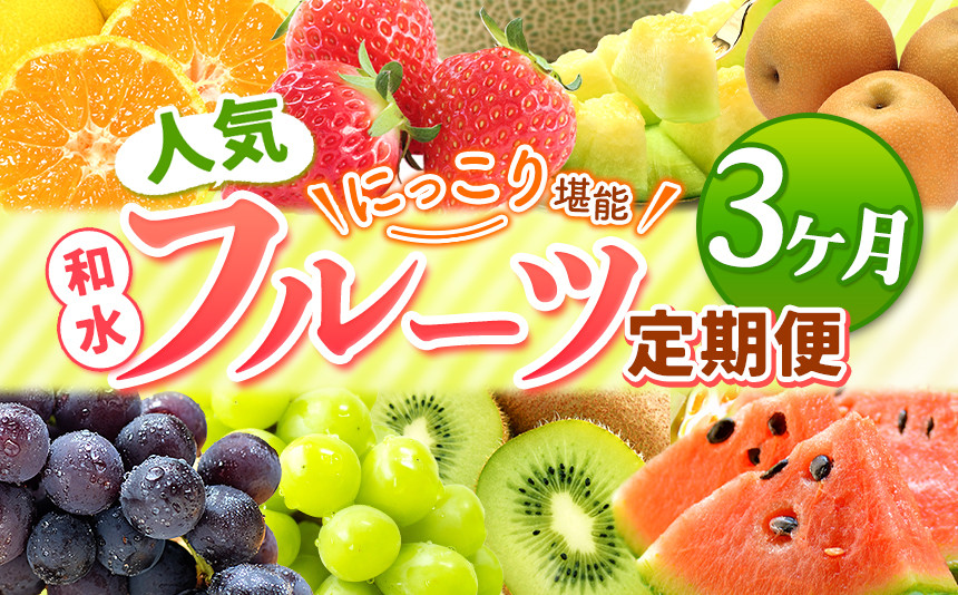 
【 定期便 3回 】 ニッコリ 堪能 ！ 人気 フルーツ ご家庭用 熊本県なごみ町 | 熊本県 熊本 くまもと 和水町 なごみ フルーツ 果物 いちご みかん 不知火 スイカ メロン イエローキング 肥後グリーン キウイ ぶどう シャインマスカット 梨 柿 厳選 旬 定期 定期便
