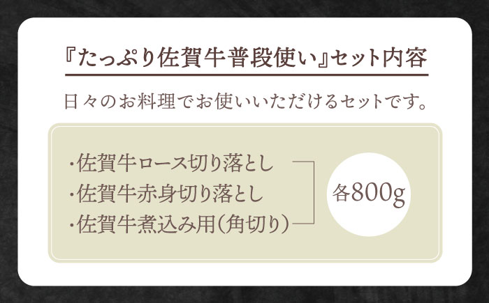 【切り落としと煮込み肉】たっぷり 佐賀牛 普段使いセット【田中畜産牛肉店】  [HBH032]