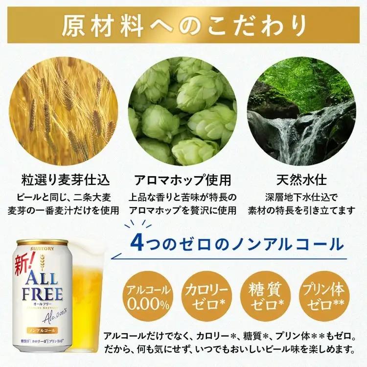 【12か月定期便】サントリーオールフリー350ml缶24本入り（萩原酒店）